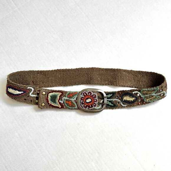 Pistil 100% Wool Embroidered Boho Belt Women's 1.75” Size M Adjustable Floral - Picture 9 of 10